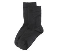 hessnatur Damen Merino-Socke im 2er-Pack aus Bio-Merinowolle mit Bio-Baumwolle schwarz 35-37