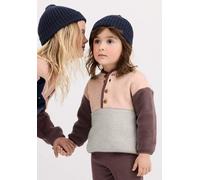 hessnatur Fleece Troyer Colourblock aus reiner Bio-Baumwolle brombeersorbet 74/80