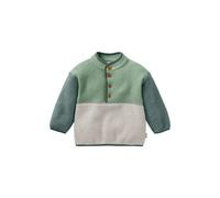 hessnatur Fleece Troyer Colourblock aus reiner Bio-Baumwolle fichtengrün 98/104