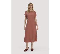 hessnatur Gewebe Kleid mit Wickeloptik Midi aus reinem Leinen terrakotta 46