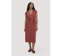 hessnatur Gewebe Kleid mit Wickeloptik Midi aus reinem LENZING ECOVERO terrakotta 44 Damen Bekleidung