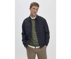 hessnatur Harrington Jacke Regular NATURE SHELL aus reiner Bio-Baumwolle marine 50