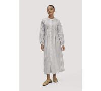 hessnatur Hemdblusenkleid mit Taillierung Maxi aus Bio-Baumwolle mit Leinen naturweiss 36 Damen Bekleidung