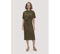 hessnatur Jersey Kleid Midi Oversize aus reiner Bio-Baumwolle goldoliv 42 Damen Bekleidung