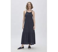 hessnatur Jersey Kleid Midi Relaxed aus reiner Bio-Baumwolle mit Leinen marine 36