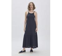 hessnatur Jersey Kleid Midi Relaxed aus reiner Bio-Baumwolle mit Leinen marine 44