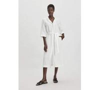 hessnatur Kleid Midi Relaxed aus TENCEL Lyocell mit Leinen naturweiss 38