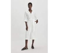 hessnatur Kleid Midi Relaxed aus TENCEL Lyocell mit Leinen naturweiss 46