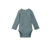hessnatur Langarmbody Slim aus Bio-Baumwolle mit Bio-Merinowolle atlantikblau 62/68