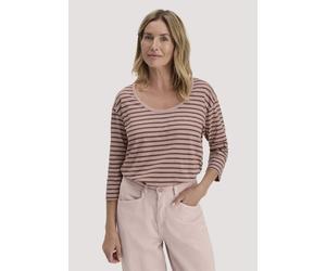 hessnatur Light Slub Streifen Longsleeve Relaxed aus reiner Bio-Baumwolle rosé 36