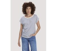 hessnatur Light Slub Streifen T-Shirt Relaxed aus reiner Bio-Baumwolle kornblume 46