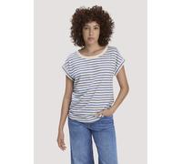 hessnatur Light Slub Streifen T-Shirt Relaxed aus reiner Bio-Baumwolle kornblume 48