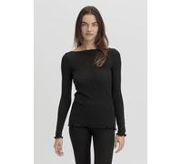 hessnatur Longsleeve Fitted WARM TOUCH aus Bio-Schurwolle und TENCEL Lyocell schwarz 34