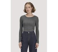 hessnatur Longsleeve Slim aus Bio-Schurwolle und TENCEL Lyocell grau 40 Damen Bekleidung
