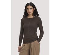 hessnatur Longsleeve Slim aus Bio-Schurwolle und TENCEL Lyocell kakao braun 36 Damen Bekleidung