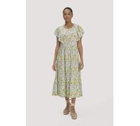 hessnatur Print Jersey Kleid Midi Relaxed aus reiner Bio-Baumwolle perlblau 36