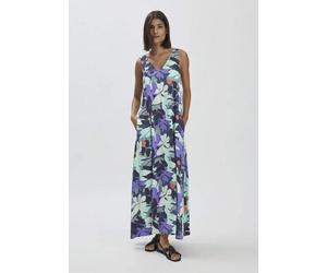 hessnatur Print Kleid Maxi Regular aus LENZING ECOVERO agavengrün 36