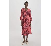 hessnatur Print Kleid Midi Relaxed aus reiner LENZING ECOVERO Viskose mahagoni 48