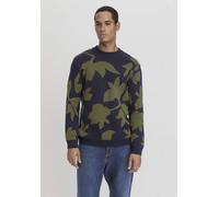 hessnatur Pullover Jacquard Regular aus reiner Bio-Baumwolle mit Bio-Merinowolle moos 56