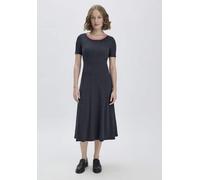hessnatur Rib Jersey Kleid Midi Slim aus Bio-Baumwolle marine 40