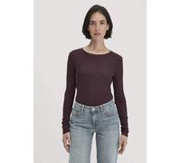 hessnatur Rib Shirt Slim aus Bio-Merinowolle und TENCEL Lyocell schwarzbeere 44