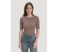 hessnatur Softrib Streifen T-Shirt Fitted aus Bio-Baumwolle und TENCEL Modal rosé 42