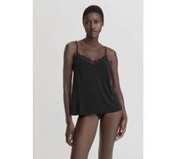 hessnatur Spaghetti-Top mit Spitze Regular aus TENCEL Modal schwarz 44