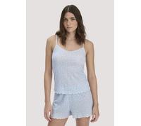 hessnatur Spaghetti Top Regular PURE POINTELLE aus reiner Bio-Baumwolle nordisch blau 44 Damen Bekleidung