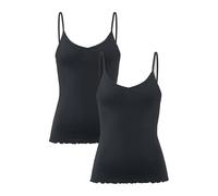 hessnatur Spaghetti-Top V-Neck Fitted 2er-Set Damen Pure Nature aus Reiner Bio-Baumwolle GOTS Zertifiziert | nachhaltig und fair hergestellt (Fair Wear Foundation)