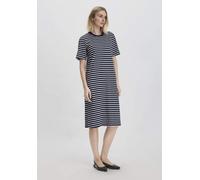 hessnatur Streifen Heavy Jersey Slub Kleid Knielang Relaxed aus reiner Bio-Baumwolle marine 34