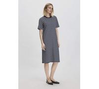 hessnatur Streifen Heavy Jersey Slub Kleid Knielang Relaxed aus reiner Bio-Baumwolle marine 46