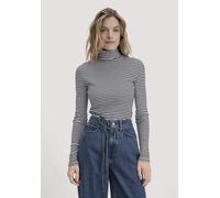 hessnatur Streifen Softrib Longsleeve Fitted aus Bio-Baumwolle und Modal naturweiss 46