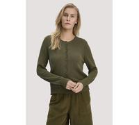 hessnatur Strick Jacke Regular aus Leinen mit Baumwolle und Viskose goldoliv M