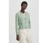 hessnatur Strick Jacke Relaxed aus reiner Bio-Baumwolle mit edlem Leinen jadegrün S