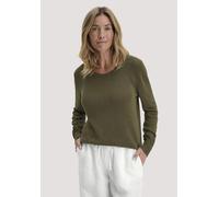 hessnatur Strick Pullover Relaxed aus Leinen mit Bio-Baumwolle und LENZING ECOVERO goldoliv XS