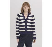hessnatur Strickjacke Streifen Relaxed aus Bio-Merinowolle mit Bio-Baumwolle marine L