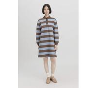 hessnatur Sweat Kleid Streifen Relaxed aus reiner Bio-Baumwolle camel M