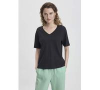 hessnatur T-Shirt Oversize aus Leinen mit reiner Bio-Baumwolle schwarz 34