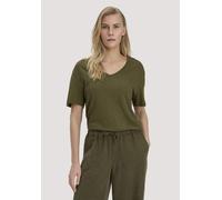 hessnatur T-Shirt Oversize aus Leinen und Bio-Baumwolle goldoliv L
