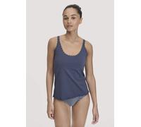 hessnatur Tanktop COTTON FEELING LACE aus Bio-Baumwolle indigo blau 38