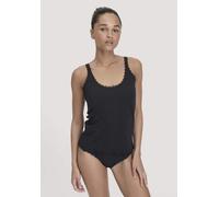 hessnatur Tanktop COTTON FEELING LACE aus Bio-Baumwolle schwarz 38