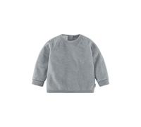 hessnatur Wollfrottee Sweatshirt Raglan aus reiner Bio-Merinowolle nebelblau 50/56 Baby Bekleidung