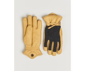 Hestra Daniel Wool/Goat Leather Glove Charcoal/Tan Gelb 7