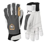 Hestra Ergo Grip Active Handschuh, Leder, Winddicht, 5-Finger, langlebig, Outdoor-Handschuh zum Skifahren, Wandern, Kajak und Rucksackreisen, Grau/Off Wht - 9