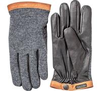HESTRA Handschuhe Deerskin Wool Tricot - grau & schwarz
