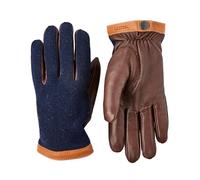 Hestra Trikothandschuh aus Hirschleder, Marineblau/Schokolade, 10