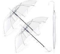 Hestya 2 Stück Transparenter Hochzeitsschirm 102 cm Leichter Foto- & Dekoschirm für Braut & Brautjungfern für Hochzeitsfotos & Kurze Wege