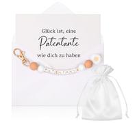Hestya Patentante Geschenk Set Schlüsselanhänger Karte mit Umschlag Schmuckbeutel Glück ist eine Patentante wie dich zu haben Beste Patin Geschenk zum Weihnachten Geburtstag Taufe