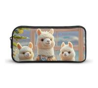 HETVBNS Alpacas Together Federmäppchen mit großem Fassungsvermögen, Reißverschluss-Tasche, langlebige Stiftebox, Organizer, tragbare kleine Kosmetiktasche für Büro, Reisen