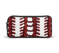 HETVBNS Baseball-Federmäppchen, Softball-Schnürsenkel, großes Fassungsvermögen, Reißverschluss-Tasche, langlebige Stiftebox, Organizer, tragbare kleine Kosmetiktasche für Büro, Reisen